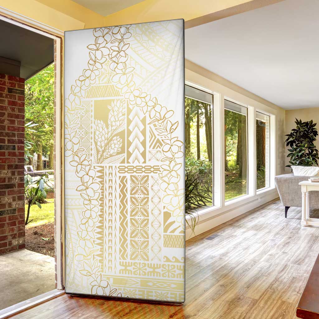 Samoa Lotu Tamaiti Mamanu Siapo Door Cover Golden Plumeria LT7 - Polynesian Pride