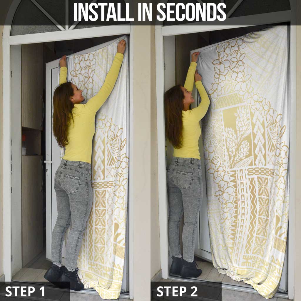Samoa Lotu Tamaiti Mamanu Siapo Door Cover Golden Plumeria LT7 - Polynesian Pride