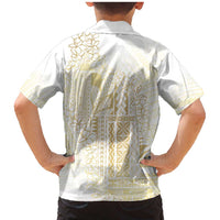 Samoa Lotu Tamaiti Mamanu Siapo Family Matching Mermaid Dress and Hawaiian Shirt Golden Plumeria LT7 - Polynesian Pride