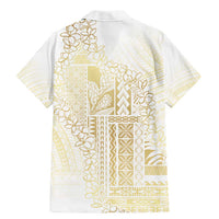 Samoa Lotu Tamaiti Mamanu Siapo Family Matching Mermaid Dress and Hawaiian Shirt Golden Plumeria LT7 - Polynesian Pride