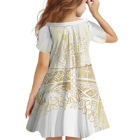 Samoa Lotu Tamaiti Mamanu Siapo Family Matching Summer Maxi Dress and Hawaiian Shirt Golden Plumeria LT7 - Polynesian Pride