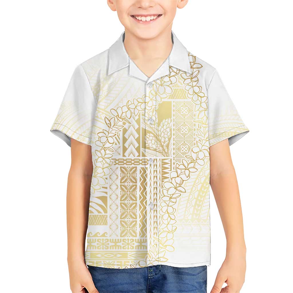 Samoa Lotu Tamaiti Mamanu Siapo Hawaiian Shirt Golden Plumeria LT7 - Polynesian Pride