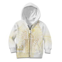 Samoa Lotu Tamaiti Mamanu Siapo Kid Hoodie Golden Plumeria LT7 Zip Hoodie Gold - Polynesian Pride