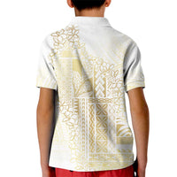 Samoa Lotu Tamaiti Mamanu Siapo Kid Polo Shirt Golden Plumeria LT7 - Polynesian Pride