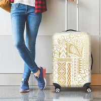 Samoa Lotu Tamaiti Mamanu Siapo Luggage Cover Golden Plumeria LT7 - Polynesian Pride