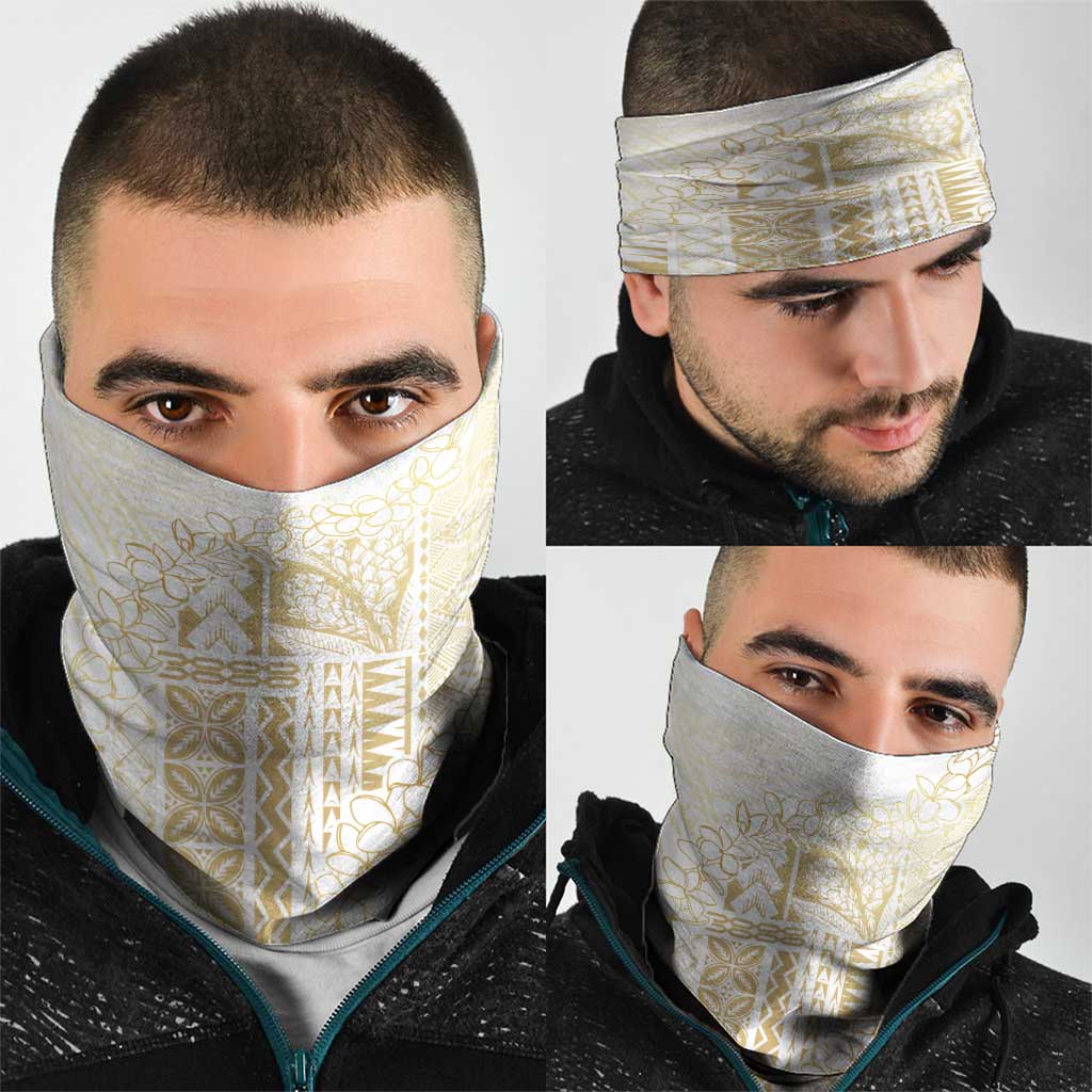 Samoa Lotu Tamaiti Mamanu Siapo Neck Gaiter Golden Plumeria - Polynesian Pride