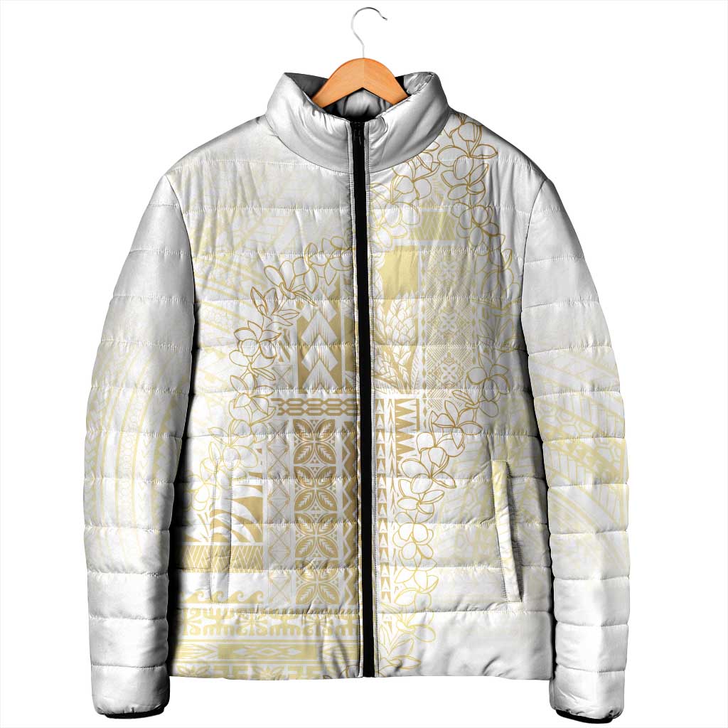 Samoa Lotu Tamaiti Mamanu Siapo Padded Jacket Golden Plumeria - Polynesian Pride