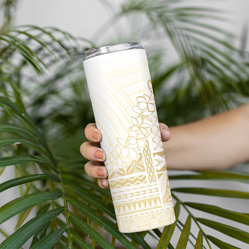 Samoa Lotu Tamaiti Mamanu Siapo Skinny Tumbler Golden Plumeria LT7 - Polynesian Pride