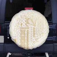 Samoa Lotu Tamaiti Mamanu Siapo Spare Tire Cover Golden Plumeria LT7 No hole Gold - Polynesian Pride