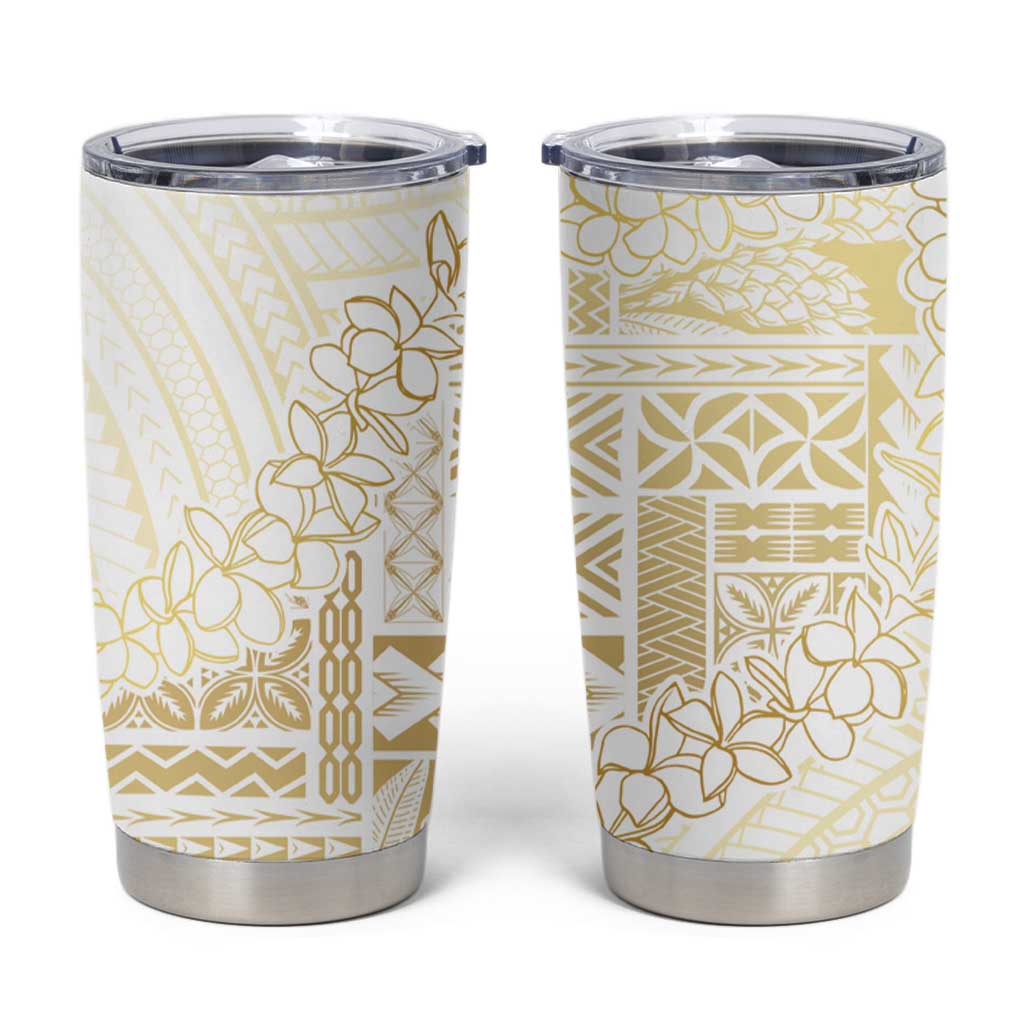 Samoa Lotu Tamaiti Mamanu Siapo Tumbler Cup Golden Plumeria LT7 Gold - Polynesian Pride