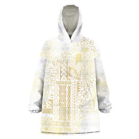 Samoa Lotu Tamaiti Mamanu Siapo Wearable Blanket Hoodie Golden Plumeria LT7 One Size Gold - Polynesian Pride