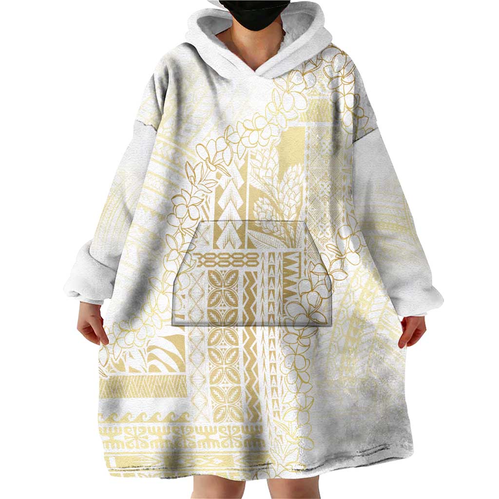 Samoa Lotu Tamaiti Mamanu Siapo Wearable Blanket Hoodie Golden Plumeria LT7 - Polynesian Pride