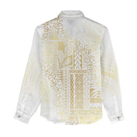 Samoa Lotu Tamaiti Mamanu Siapo Women Casual Shirt Golden Plumeria LT7 - Polynesian Pride