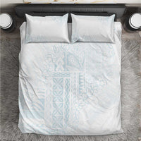 Samoa Lotu Tamaiti Mamanu Siapo Bedding Set Off White Plumeria - Polynesian Pride