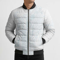 Samoa Lotu Tamaiti Mamanu Siapo Bomber Puffer Jacket Off White Plumeria LT7 - Polynesian Pride
