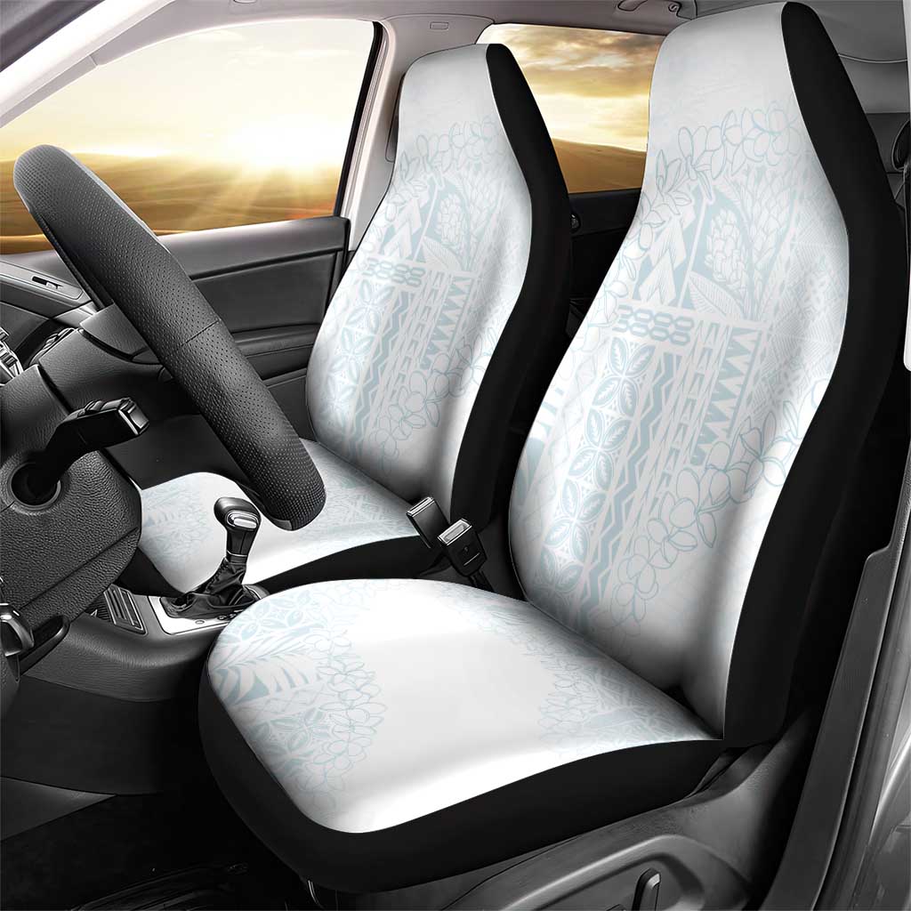 Samoa Lotu Tamaiti Mamanu Siapo Car Seat Cover Off White Plumeria - Polynesian Pride