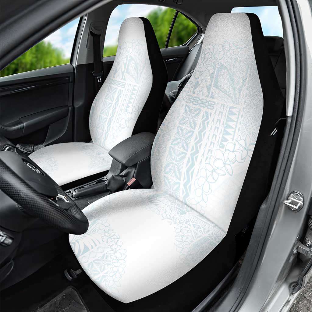 Samoa Lotu Tamaiti Mamanu Siapo Car Seat Cover Off White Plumeria - Polynesian Pride