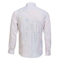 Samoa Lotu Tamaiti Mamanu Siapo Family Matching Long Sleeve Bodycon Dress and Hawaiian Shirt Off White Plumeria LT7 - Polynesian Pride