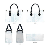 Samoa Lotu Tamaiti Mamanu Siapo Leather Bag Off White Plumeria - Polynesian Pride