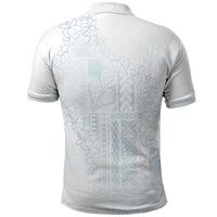 Samoa Lotu Tamaiti Mamanu Siapo Polo Shirt Off White Plumeria - Polynesian Pride
