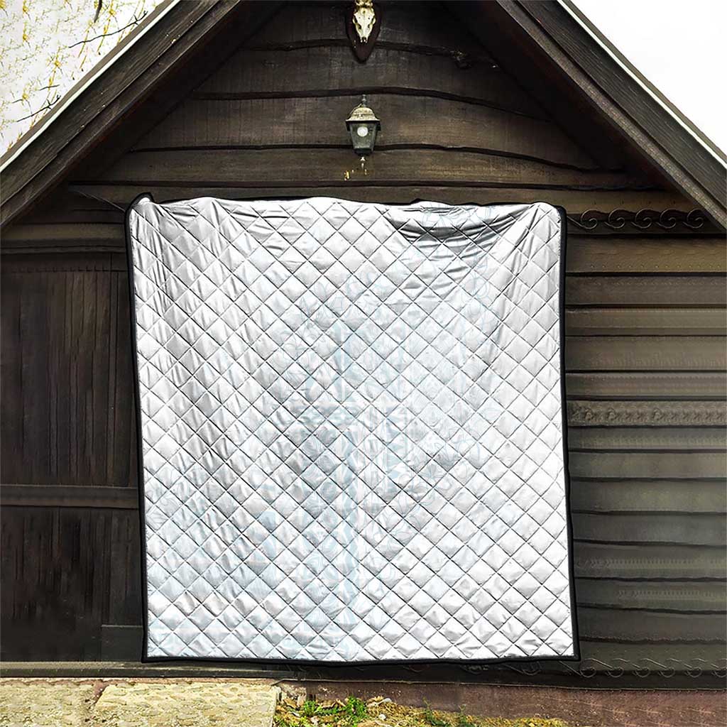 Samoa Lotu Tamaiti Mamanu Siapo Quilt Off White Plumeria - Polynesian Pride