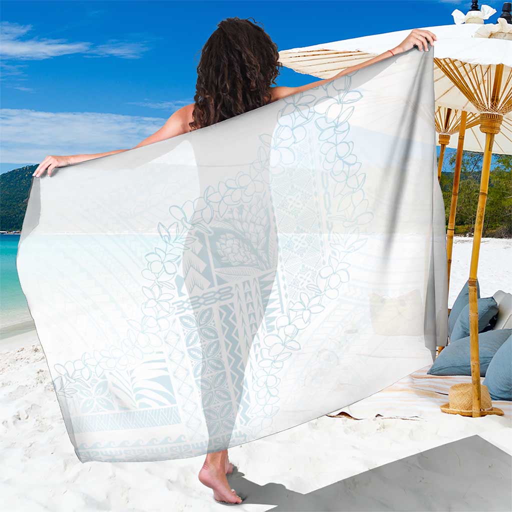 Samoa Lotu Tamaiti Mamanu Siapo Sarong Off White Plumeria - Polynesian Pride