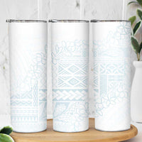 Samoa Lotu Tamaiti Mamanu Siapo Skinny Tumbler Off White Plumeria LT7 - Polynesian Pride