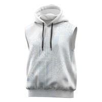 Samoa Lotu Tamaiti Mamanu Siapo Sleeveless Hoodie Off White Plumeria LT7 Baby Blue - Polynesian Pride