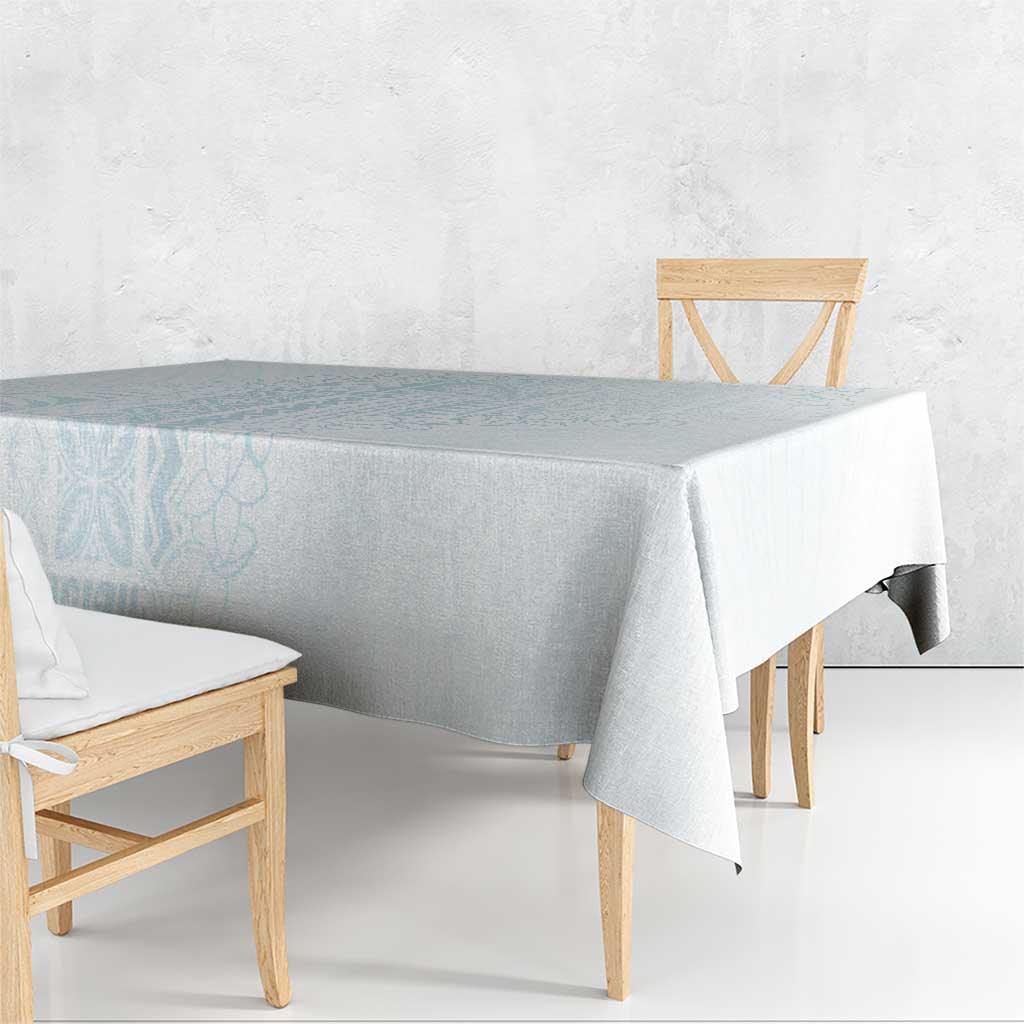 Samoa Lotu Tamaiti Mamanu Siapo Tablecloth Off White Plumeria - Polynesian Pride