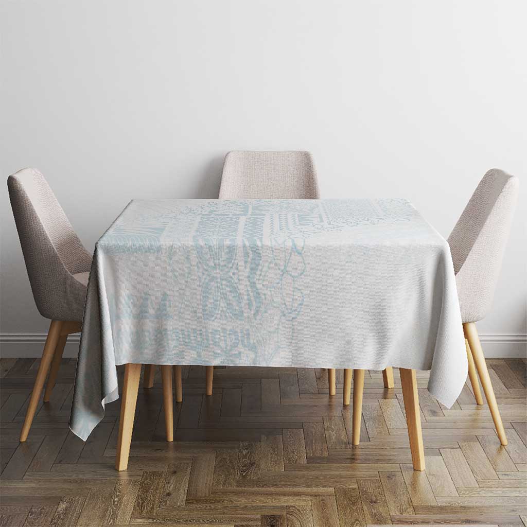 Samoa Lotu Tamaiti Mamanu Siapo Tablecloth Off White Plumeria - Polynesian Pride