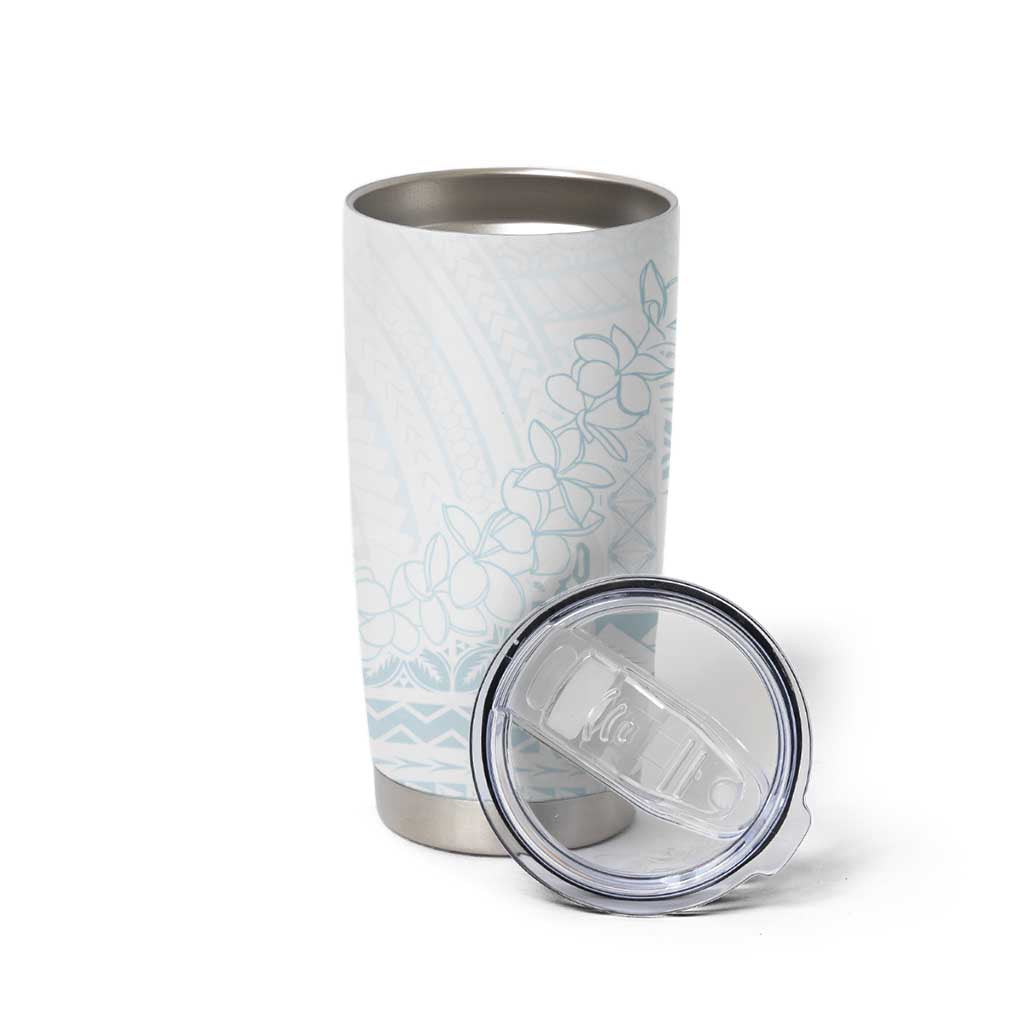Samoa Lotu Tamaiti Mamanu Siapo Tumbler Cup Off White Plumeria - Polynesian Pride
