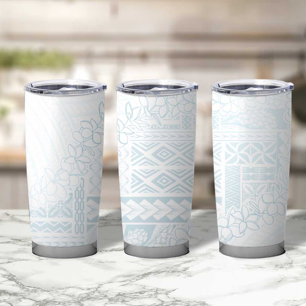 Samoa Lotu Tamaiti Mamanu Siapo Tumbler Cup Off White Plumeria - Polynesian Pride