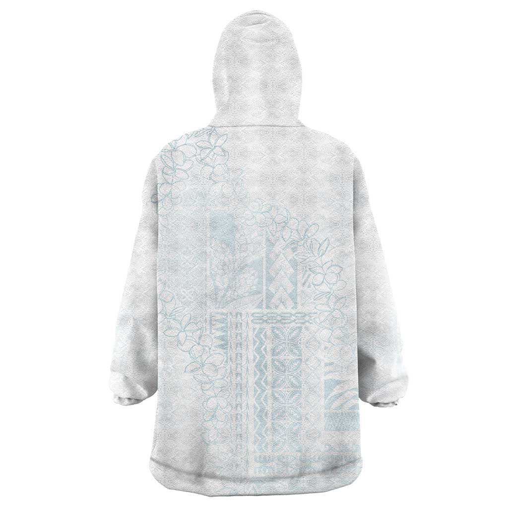 Samoa Lotu Tamaiti Mamanu Siapo Wearable Blanket Hoodie Off White Plumeria LT7 - Polynesian Pride