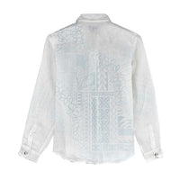 Samoa Lotu Tamaiti Mamanu Siapo Women Casual Shirt Off White Plumeria LT7 - Polynesian Pride