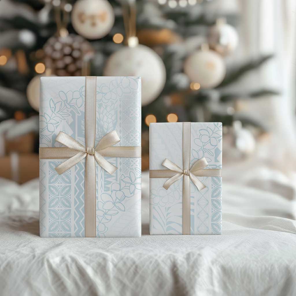 Samoa Lotu Tamaiti Mamanu Siapo Wrapping Paper Off White Plumeria