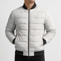 Samoa Lotu Tamaiti Ivory Bomber Puffer Jacket Teuila Tatau - Polynesian Pride