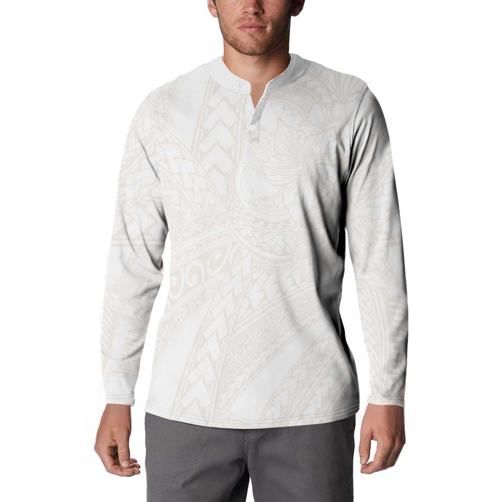 Samoa Lotu Tamaiti Ivory Button Sweatshirt Teuila Tatau - Polynesian Pride