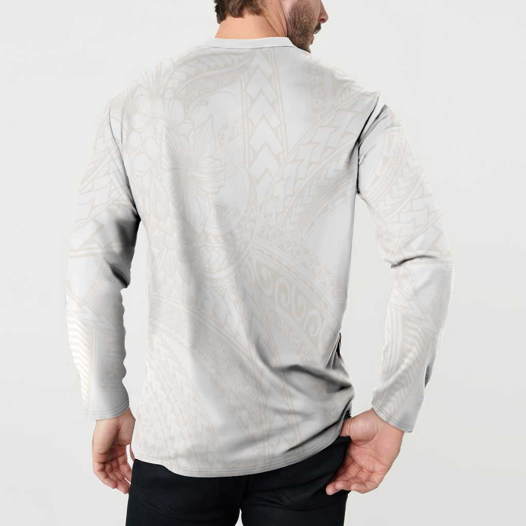 Samoa Lotu Tamaiti Ivory Button Sweatshirt Teuila Tatau - Polynesian Pride
