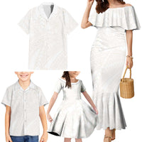Samoa Lotu Tamaiti Ivory Family Matching Mermaid Dress and Hawaiian Shirt Teuila Tatau LT7 - Polynesian Pride