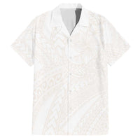 Samoa Lotu Tamaiti Ivory Family Matching Off Shoulder Maxi Dress and Hawaiian Shirt Teuila Tatau LT7 Dad's Shirt - Short Sleeve Ivory - Polynesian Pride