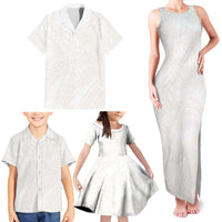 Samoa Lotu Tamaiti Ivory Family Matching Tank Maxi Dress and Hawaiian Shirt Teuila Tatau LT7 - Polynesian Pride