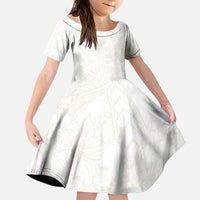 Samoa Lotu Tamaiti Ivory Kid Short Sleeve Dress Teuila Tatau - Polynesian Pride