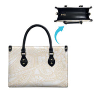 Samoa Lotu Tamaiti Ivory Leather Bag Teuila Tatau - Polynesian Pride