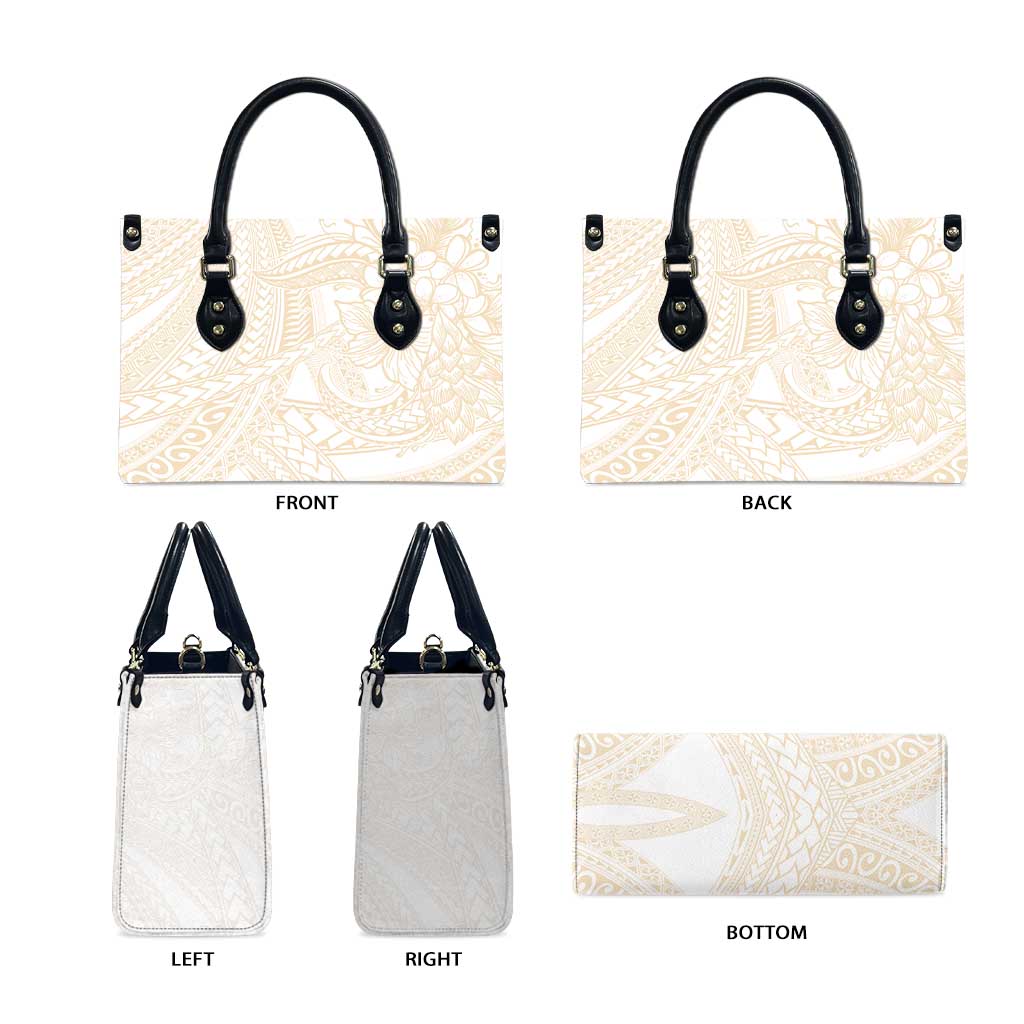 Samoa Lotu Tamaiti Ivory Leather Bag Teuila Tatau - Polynesian Pride