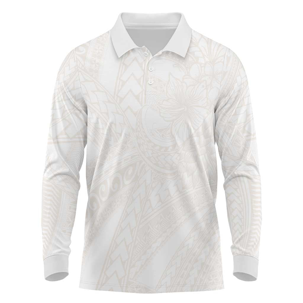 Samoa Lotu Tamaiti Ivory Long Sleeve Polo Shirt Teuila Tatau LT7 Ivory - Polynesian Pride