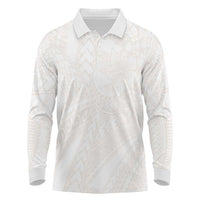 Samoa Lotu Tamaiti Ivory Long Sleeve Polo Shirt Teuila Tatau LT7 Ivory - Polynesian Pride
