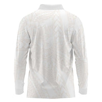 Samoa Lotu Tamaiti Ivory Long Sleeve Polo Shirt Teuila Tatau LT7 - Polynesian Pride