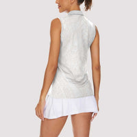 Samoa Lotu Tamaiti Ivory Women Sleeveless Polo Shirt Teuila Tatau LT7 - Polynesian Pride