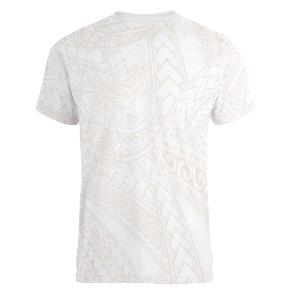 Samoa Lotu Tamaiti Ivory Women V-Neck T-Shirt Teuila Tatau LT7 - Polynesian Pride