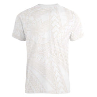 Samoa Lotu Tamaiti Ivory Women V-Neck T-Shirt Teuila Tatau LT7 - Polynesian Pride